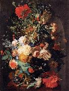 Jan van Huijsum, Vase of Flowers in a Niche